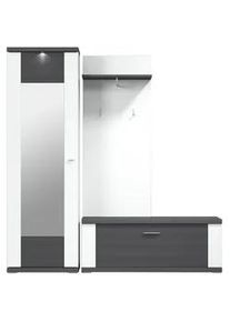 Xora Garderobe , Graphitfarben, Weiß , Holzwerkstoff , 3-teilig , 193.5x206.6x41.6 cm , Garderobe, Garderoben-Sets & Garderoben-Serien