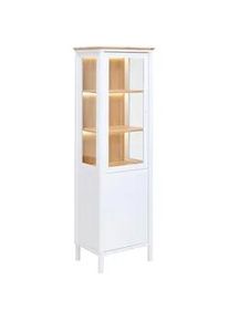 home24 Vitrine , Weiß, Eiche Artisan , Metall , 3 Fächer , 62.9x198.4x47.2 cm , Beimöbel erhältlich, stehend , Wohnzimmer, Wohnwände, Wohnwand-Serien