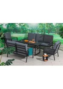 Gardenson Dining-Loungeset , Anthrazit, Grau , Metall, Textil , 5-teilig , Füllung: Polyester,Polyester , lichtecht, rostfrei, UV-beständig, wetterbeständig , Gartenmöbel, Gartengarnituren, Gartenmöbel-Sets