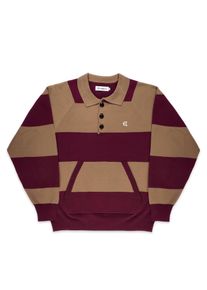 Evisen High Gauge Knit Rugby Bluza burgundy Męskie XL
