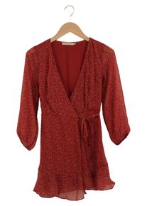 Abercrombie & Fitch ABERCROMBIE & FITCH Damen Sommerkleid Rot Gepunktet Wickelkleid Gr. 32/XXS