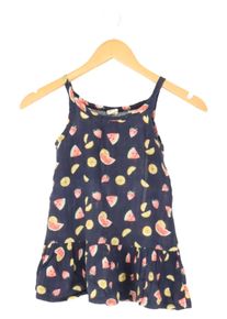 Greenland Sommerkleid Kinder Gr. 74 Blau Früchte Rüschen Baumwolle Freizeit