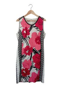 Gerry Weber Sommerkleid Gr. 38 M Blumenmuster Rosa Schwarz Weiß Elegant