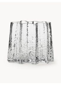 COOEE Design Ručne fúkaná sklenená váza so štruktúrovaným povrchom v rôznych veľkostiach, Gry, V 19 cm