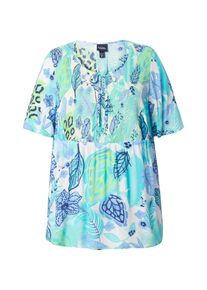 Ulla Popken Bluse Damen blau / aqua / offwhite Größe M/L