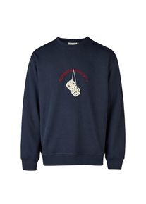 Cleptomanicx Sweatshirt 'Boxy Crewneck Racing' Herren dunkelblau Größe XL