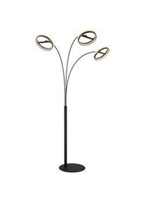 Globo Led-Stehleuchte , Schwarz, Dunkelgrau , Metall, Kunststoff , F , 102.3x190.2x83.7 cm , Ce , Farben fixierbar, Touch (on/off) , Lampen & Leuchten, Leuchtenserien
