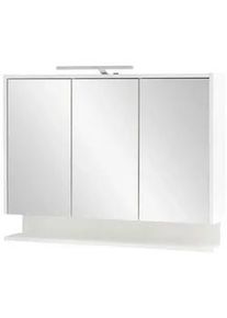 Inosign Mid.you Spiegelschrank , Weiß, Weiß Hochglanz , Holzwerkstoff , 6 Fächer , 93.5x71.4x16 cm , Made in Germany , Badezimmer, Badmöbelsets & Badmöbelserien, Badmöbelserien