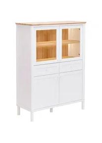 home24 Highboard , Weiß, Eiche Artisan , Metall , 2 Fächer , 2 Schubladen , E , 112.3x150x47.2 cm , Beimöbel erhältlich, stehend , Wohnzimmer, Wohnwände, Wohnwand-Serien