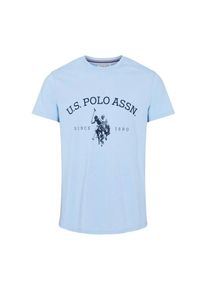 U.S. Polo Assn. Koszulka 'UMARCHIBALD' dla mężczyzn granatowy / jasnoniebieski Rozmiar L