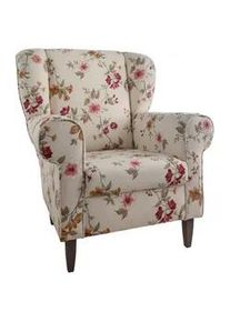Relaxsessel Asino Beige/Rot Webstoff