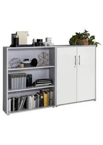 Aktenschrank Office Edition Sw Set 1 niedrig Grau/Weiß