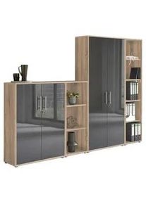 Aktenschrank Office Edition Sw Set 4 Sonoma Eiche/Weiß