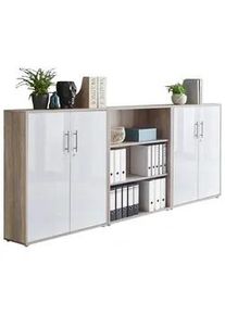 Aktenschrank Office Edition Sw Set 9 Eiche/Weiß