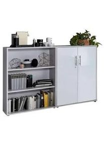 Aktenschrank Office Edition Sw Set 1 niedrig Grau/Weiß