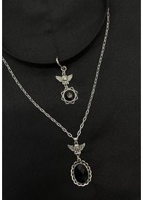 Pamela Mann - Romantic Two Row - Halsband - grå - Onesize - Mässing,Metallll