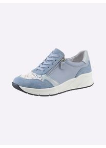 Dames Sneaker, geschikt voor orthopedische inlegzolen in lichtblauw/wit ,maat 37, Witt, 50% Glad leer, 50% Suède