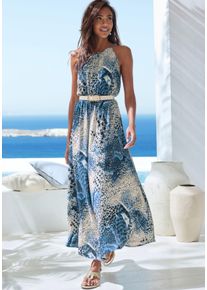 Lascana Damen Maxikleid in blau bedruckt ,Gr&ouml;&szlig;e 46, Witt, 100% Viskose