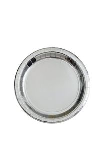 UNIQUE 8 sølvmetalliske papirplader 17cm