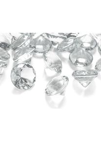 partydeco 5 sprede dekorative diamanter gennemsigtig 3 cm