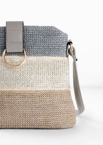 Axelremsväska med strålook - blå - storlek 28x27 cm - bonprix
