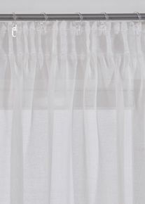Blommönstrad gardin med återvunnen polyester (1-pack) - vit - storlek 245x135 cm - bonprix