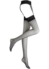 Stay-ups + höfthållare (20 den) - svart - storlek 36/38 (S) - bonprix