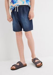 Dra på-shorts för barn i denim av ekologisk bomull normal passform - blå - storlek 170 - bonprix