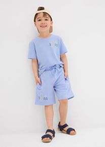 T-shirt och shorts för barn (2 delar) i ekologisk bomull - blå - storlek 116/122 - bonprix