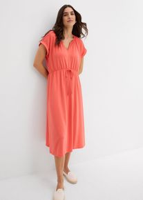 Jerseyklänning med återvunnen polyester och fint fall - stark rosa - storlek 48/50 (XL) - bonprix