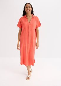 Kaftanklänning av mjuk muslin - stark rosa - storlek 44 - bonprix