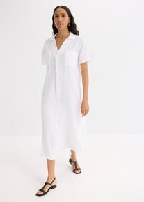 Kaftanklänning av mjuk muslin - vit - storlek 44 - bonprix