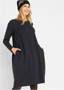 Ballongformad jerseyklänning - svart - storlek 44/46 (L) - bonprix
