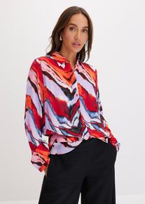 Mönstrad blus - lila - storlek 46 - bonprix