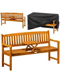 Casaria Tuinbank Picknicktafel Eucalyptushout FSC -gecertificeerd met Tuinmeubelhoes