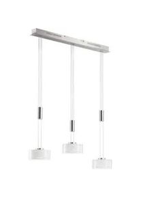 Fischer und Honsel Xxxl Led-Hängeleuchte , Weiß, Chromfarben, Nickelfarben , Metall, Glas , F , 20x100-160x96 cm , höhenverstellbar , Lampen & Leuchten, Innenbeleuchtung, Hängeleuchten, Pendelleuchten