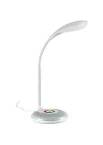 Novel Led-Schreibtischleuchte , Weiß , Metall, Kunststoff , Uni , oval , G , 12.5x48x12.5 cm , Touch (on/off), Farbwechsler, Flexarm, Farben fixierbar , Lampen & Leuchten, Innenbeleuchtung, Tischlampen, Schreibtischlampen