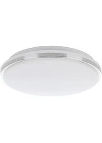 Eglo Led-Wandleuchte , Weiß, Nickelfarben , Metall, Kunststoff , rund , F , 6.5 cm , Lampen & Leuchten, Innenbeleuchtung, Wandleuchten