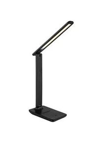 Globo Led-Schreibtischleuchte , Opal, Schwarz , Kunststoff, Leder , Lederlook,Lederlook , 11.5x50x28 cm , 3-fach schaltbar, verstellbare Arme, Farben fixierbar, Touch (on/off), Farbtemperaturwechsler , Lampen & Leuchten, Innenbeleuchtung, Tischlampen, Schreibtischlampen