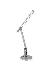 Globo Led-Schreibtischleuchte , Opal, Silberfarben , Metall, Kunststoff , G , 19x49.9x63.5 cm , 3-fach schaltbar, Farben fixierbar, Touch (on/off), Timerfunktion, Farbtemperaturwechsler , Lampen & Leuchten, Innenbeleuchtung, Tischlampen, Schreibtischlampen
