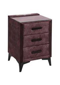 Boxxx Nachtkästchen , Aubergine , Kunststoff , 3 Schubladen , G , 47x70x51 cm , Typenauswahl , Schlafzimmer, Nachtkästchen