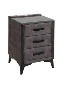 Boxxx Nachtkästchen , Dunkelbraun , Kunststoff , 3 Schubladen , G , 47x70x51 cm , Typenauswahl , Schlafzimmer, Nachtkästchen