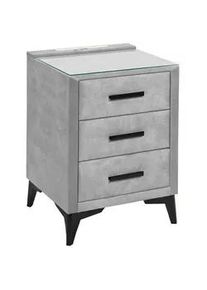Boxxx Nachtkästchen , Grau , Kunststoff , 3 Schubladen , G , 47x70x51 cm , Typenauswahl , Schlafzimmer, Nachtkästchen