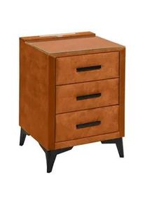 Boxxx Nachtkästchen , Orange , Kunststoff , 3 Schubladen , G , 47x70x51 cm , Typenauswahl , Schlafzimmer, Nachtkästchen