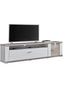Xora Lowboard , Weiß, Eichefarben , Metall , 1 Schubladen , G , 215x60x51 cm , Typenauswahl, Beimöbel erhältlich , Wohnzimmer, Wohnwände, Wohnwand-Serien
