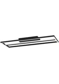Eglo Deckenleuchte , Schwarz, Weiß , Metall, Kunststoff , rechteckig , 22x5x64 cm , Farbwechsler, ZigBee-Technologie, Smartphone-Steuerung , Lampen & Leuchten, Innenbeleuchtung, Deckenleuchten, Deckenleuchten