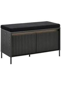 Hom´in Hom`in Garderobenbank , Schwarz , Holzwerkstoff , Holzoptik , Füllung: Polyetherschaumkern , 92x54x40 cm , erweiterbar, Truhe im Sitz , Garderobe, Garderobenbänke