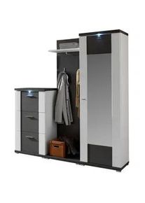 Xora Garderobe , Weiß, Eichefarben , Holzwerkstoff , 3-teilig , 195x206.6x41.6 cm , Garderobe, Garderoben-Sets & Garderoben-Serien