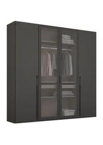 Novel Drehtürenschrank , Graphitfarben, Grau , Metall , 7 Fächer , 201x223x60 cm , Blauer Engel, Goldenes M, Made in Germany , Typenauswahl, in verschiedenen Größen erhältlich , Schlafzimmer, Komplette Schlafzimmer und Serien, Schlafzimmerserien