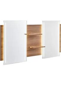 Novel Badezimmerspiegel , Eichefarben , Glas, Holzwerkstoff , rechteckig , 150x80x14.1 cm , Made in Germany , Ablage , Badezimmer, Badezimmerspiegel, Badspiegel